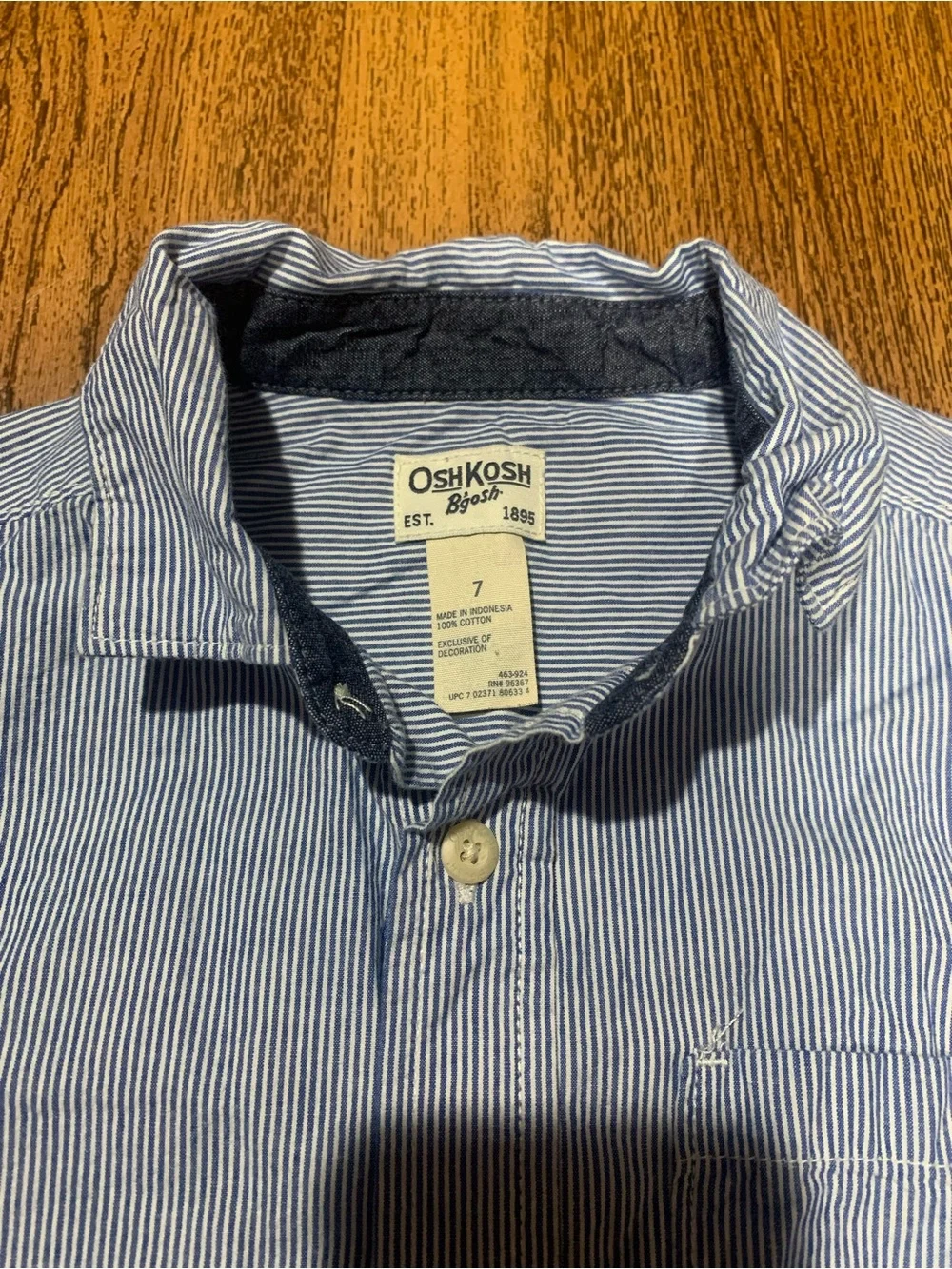 OshKosh B'gosh Blue and White Pinstripe Button-Up Shirt